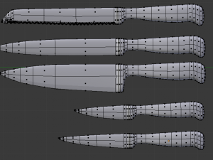 kitchen knives set with holder Model 3D