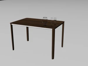 set di bicchieri tavolo da pranzo rettangolare Modello 3D