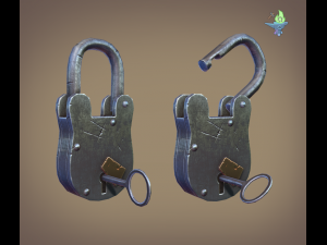 medieval padlock 3D 模型