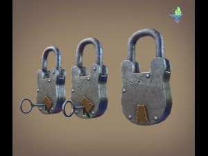 medieval padlock 3D 模型