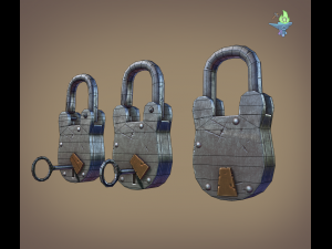 medieval padlock 3D 模型