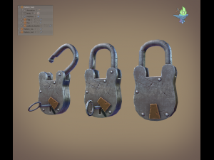 medieval padlock 3D 模型