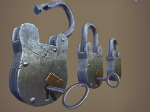 medieval padlock 3D 模型