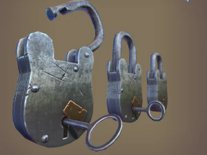 medieval padlock 3D Model