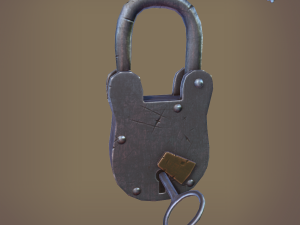 medieval padlock 3D 模型
