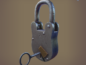 medieval padlock 3D 模型