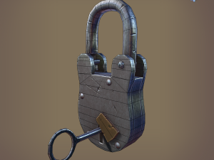 medieval padlock 3D 模型