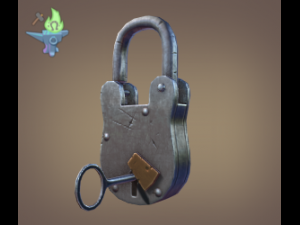 medieval padlock 3D 模型