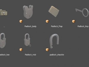 medieval padlock 3D 模型