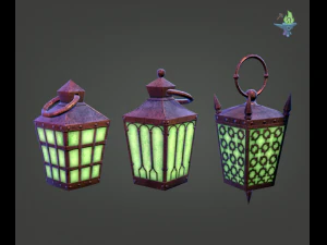 6 hand lanterns 3D Model