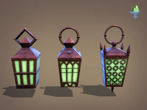 6 lentera tangan Model 3D