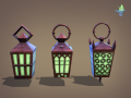 6 Hand Lanterns 3D Model