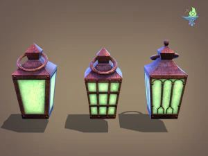 6 hand lanterns 3D Model