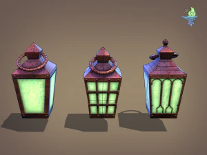 6 hand lanterns 3D Model