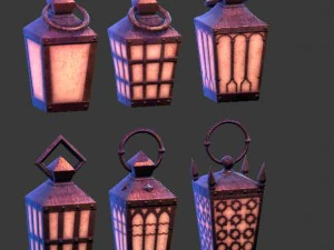 6 hand lanterns 3D Model