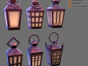 6 hand lanterns 3D Model