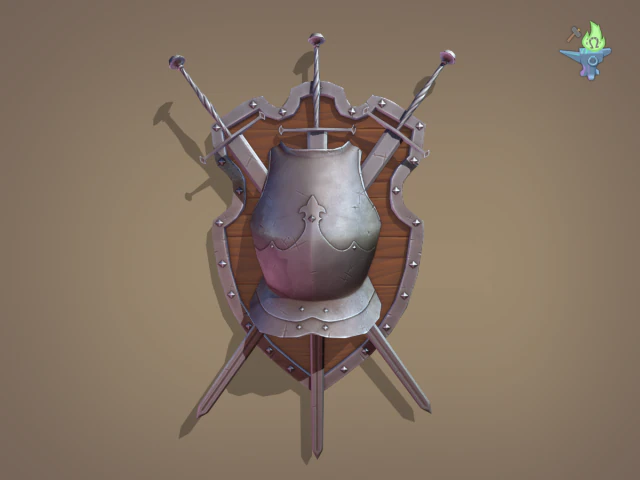 ornamental shield 3D Model .c4d .max .obj .3ds .fbx .stl .blend 