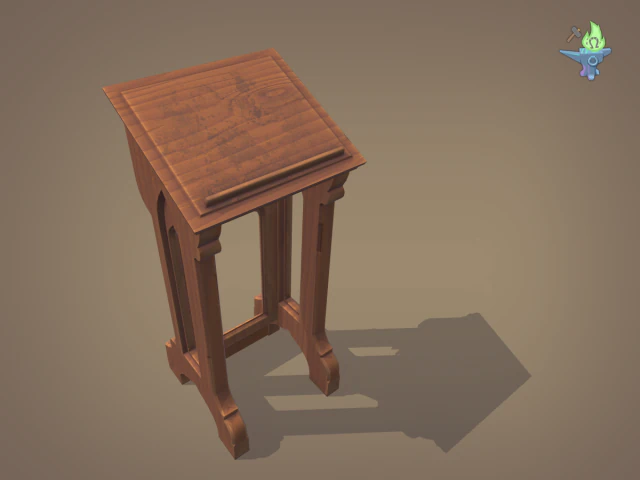 gothic lectern 3D Model .c4d .max .obj .3ds .fbx .stl .blend