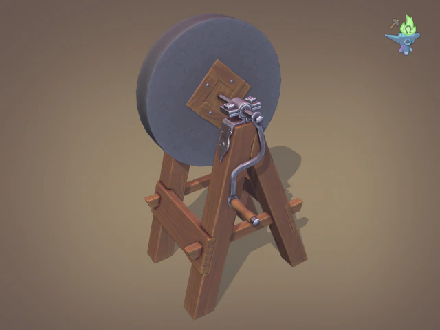 medieval grindstone 3D Model .c4d .max .obj .3ds .fbx .stl .blend
