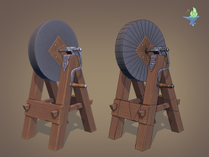 medieval grindstone Modelo 3D