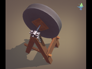 medieval grindstone Modelo 3D
