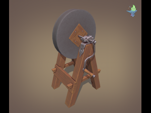 medieval grindstone Modelo 3D