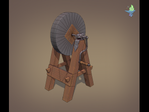 medieval grindstone Modelo 3D