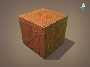 houten krat 3D Model