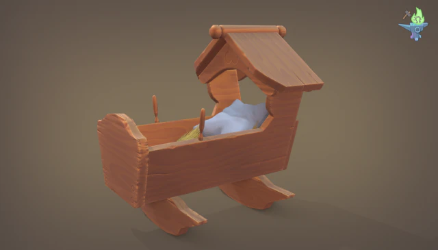 rocking cradle 3D Model .c4d .max .obj .3ds .fbx .stl .blend 