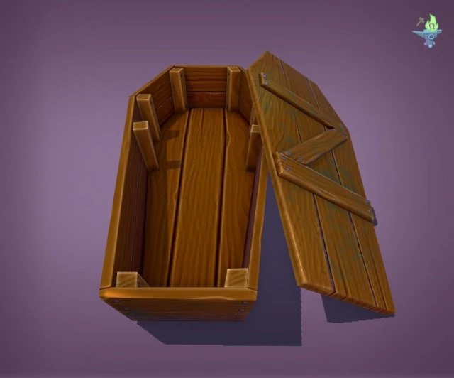 Game ready Coffin 3D Model .c4d .max .obj .3ds .fbx .stl .blend 