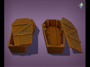 Game ready Coffin Modèle 3D