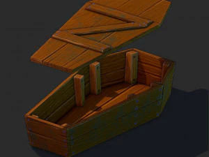 Game ready Coffin 3D Model