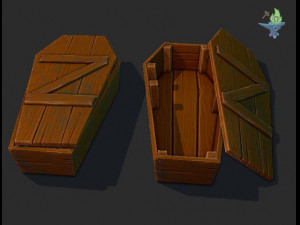 Game ready Coffin Modèle 3D