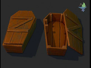 Game ready Coffin 3D Model