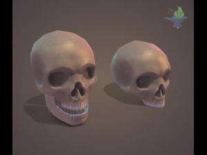 Low Poly Skull 3D Model