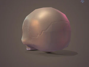 Low Poly Skull 3D Model
