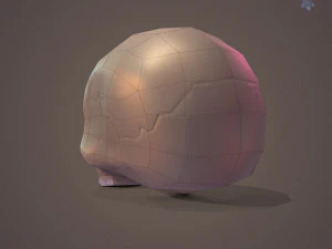Low Poly Skull 3D Model