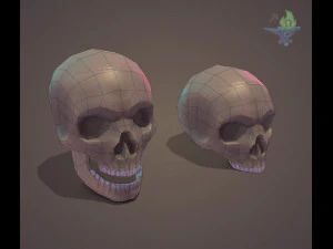 Low Poly Skull 3D Model