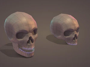 Low Poly Skull 3D Model