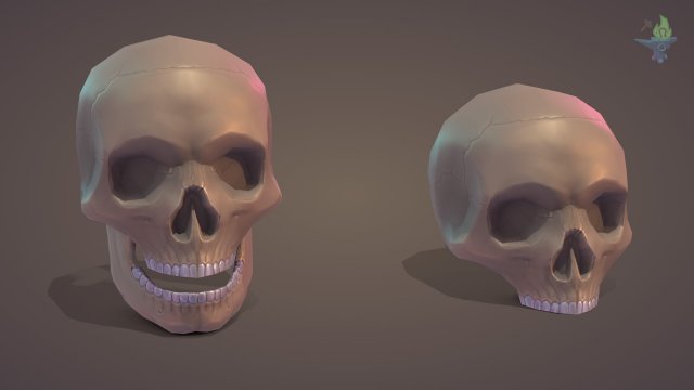 Low Poly Skull 3D 모델 .c4d .max .obj .3ds .fbx .stl .blend 