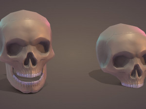 Low Poly Skull 3D Модель