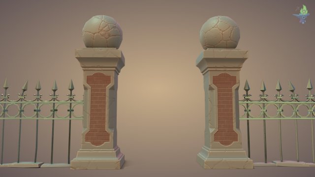 Graveyard Fences set 3D Model .c4d .max .obj .3ds .fbx .stl .blend 