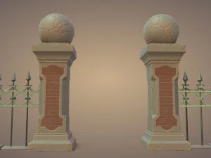 Friedhofsz&auml;une gesetzt 3D Modell