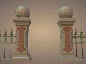 Set di recinzioni per cimiteri Modello 3D