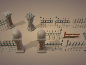 Graveyard Fences set 3D Model