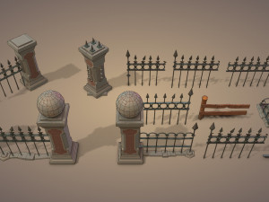 Graveyard Fences set 3D Model