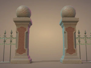 Set di recinzioni per cimiteri Modello 3D