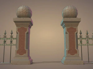 Set di recinzioni per cimiteri Modello 3D
