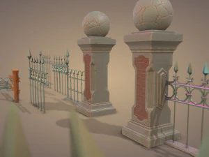 Set di recinzioni per cimiteri Modello 3D