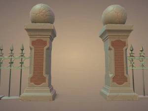 Set di recinzioni per cimiteri Modello 3D